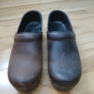 Brown Leather Dansko Clogs